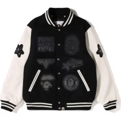 A BATHING APE® Shark Hooded Varsity Jacket