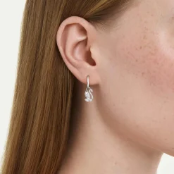 Swan drop earrings