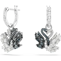 Swan drop earrings