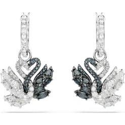 Swan drop earrings