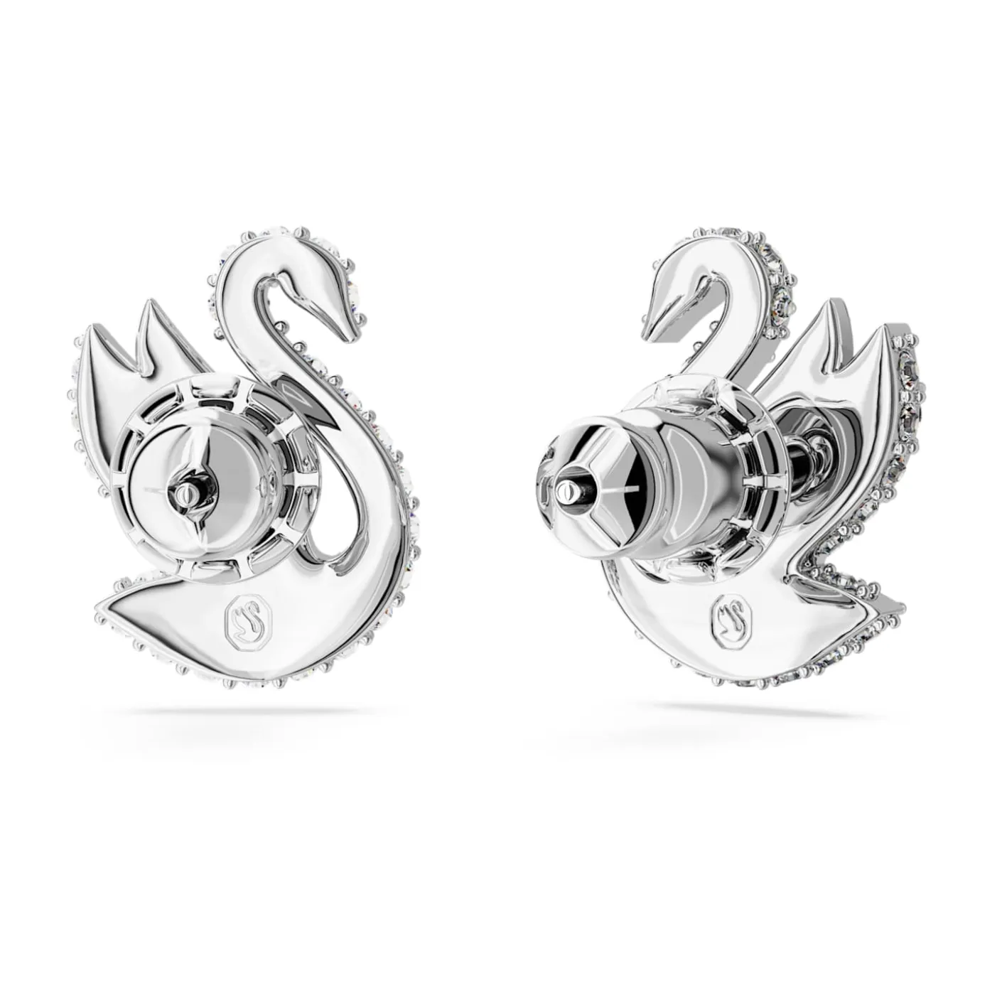 Swan stud earrings